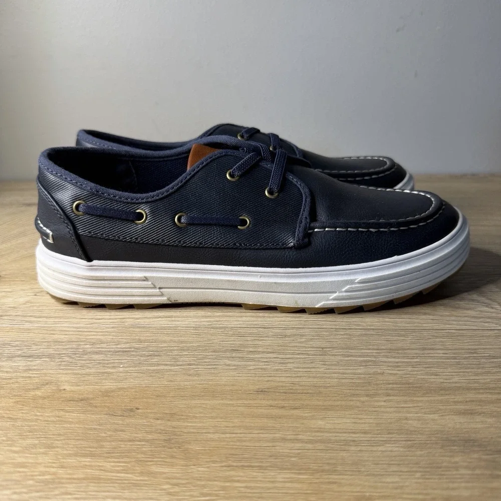 Bruno Marc Boys Navy Blue Boat Shoes SBLS2336K Slip On Loafers Moc Toe Big Kid 5